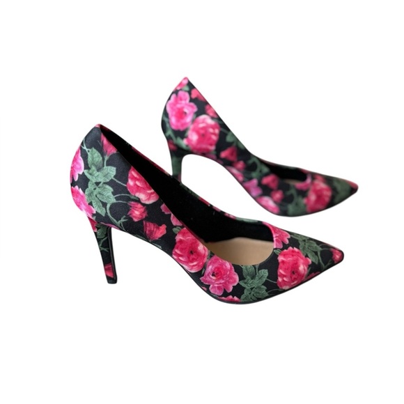 Christian Siriano Pink Floral Pointed Toe Stilettos Size 9.5 Wedding Guest Bloom - Picture 4 of 10